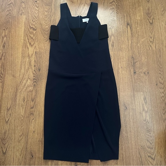 10 Crosby Derek Lam Deep Blue sleeveless Dress size 4 casual cutout NWT midi - Picture 2 of 11